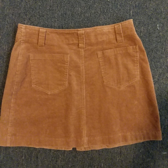 Corduroy Button Tab Mini Skirt in Tan - Picture 4 of 4